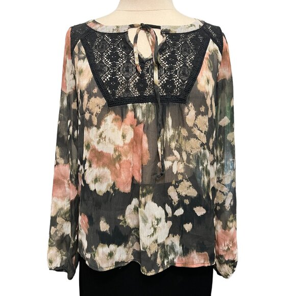 Socialite Tops - Semi-sheer floral top
